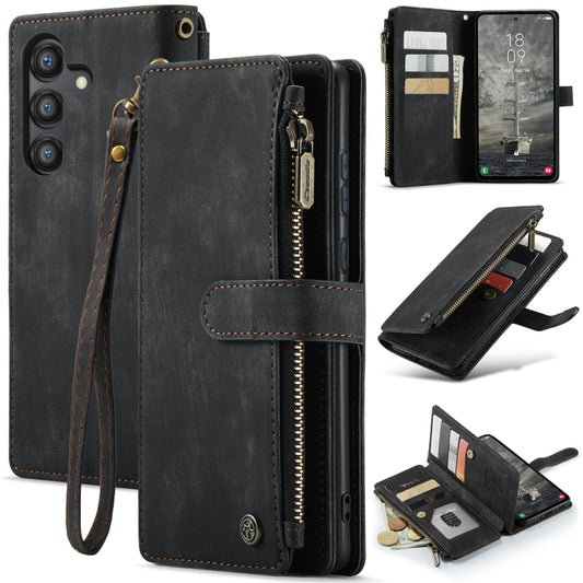 For Samsung Galaxy A35 5G CaseMe C30 Card Slots Zipper Wallet Leather Phone Case(Black) by CaseMe