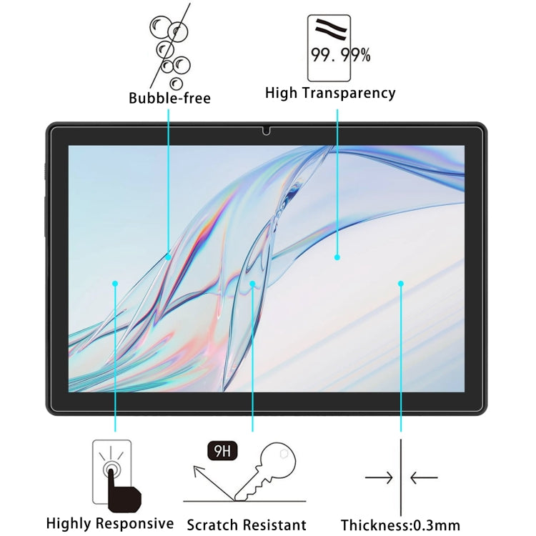 For Aiwa Tab AB10L 10.1 9H 0.3mm Explosion-proof Tempered Glass Film - Others by buy2fix | Online Shopping UK | buy2fix