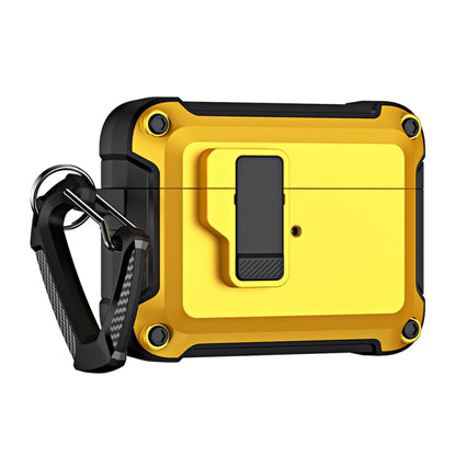 For AirPods Pro 2 TPU + PC Wireless Bluetooth Earphone Protective Case with Switch Lock & Hook(Yellow) - For AirPods Pro 2 by buy2fix | Online Shopping UK | buy2fix