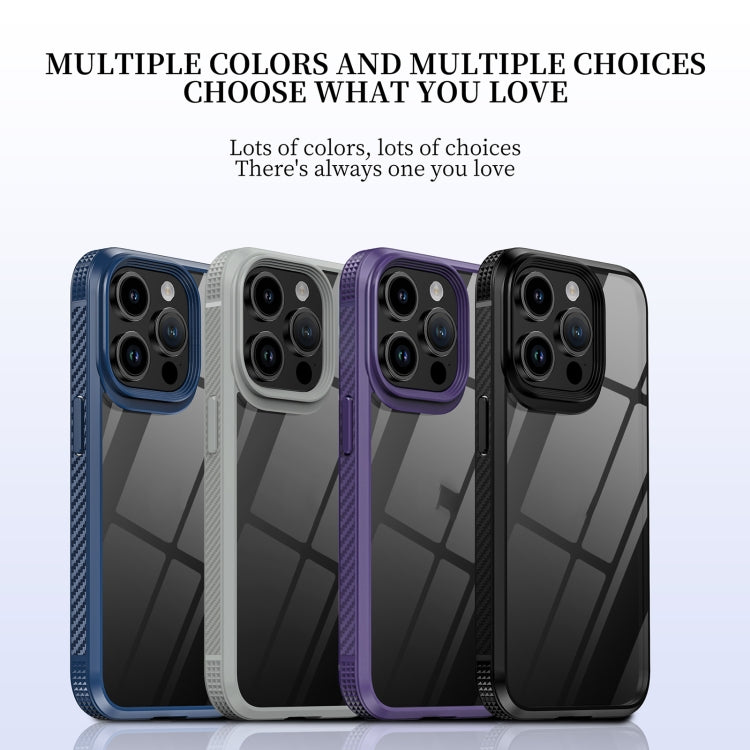 For iPhone 15 iPAKY MG Series Transparent PC+TPU Phone Case(Purple) - iPhone 15 Cases by iPAKY | Online Shopping UK | buy2fix