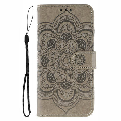 For iPhone Air Sun Mandala Embossing Leather Phone Case(Grey) - iPhone Air Cases by buy2fix | Online Shopping UK | buy2fix