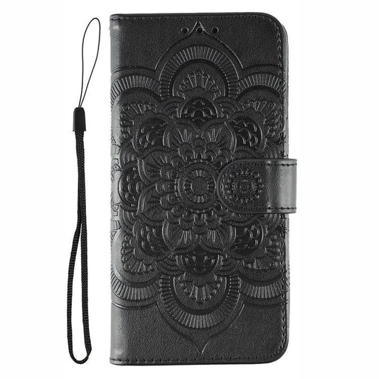 For iPhone Air Sun Mandala Embossing Leather Phone Case(Black) - iPhone Air Cases by buy2fix | Online Shopping UK | buy2fix