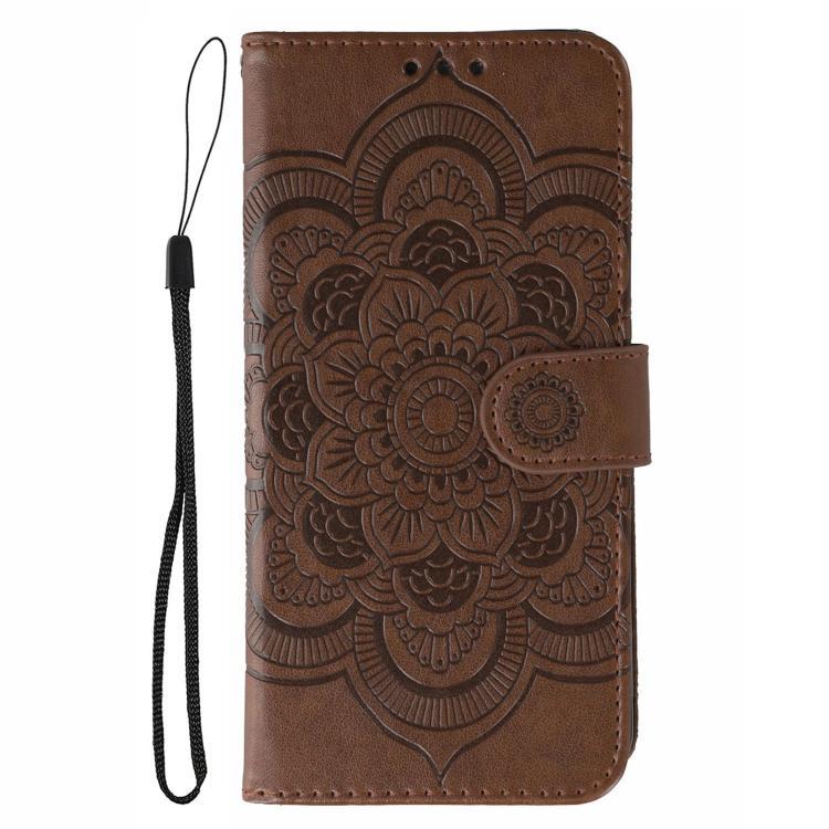 For iPhone Air Sun Mandala Embossing Leather Phone Case(Brown) - iPhone Air Cases by buy2fix | Online Shopping UK | buy2fix