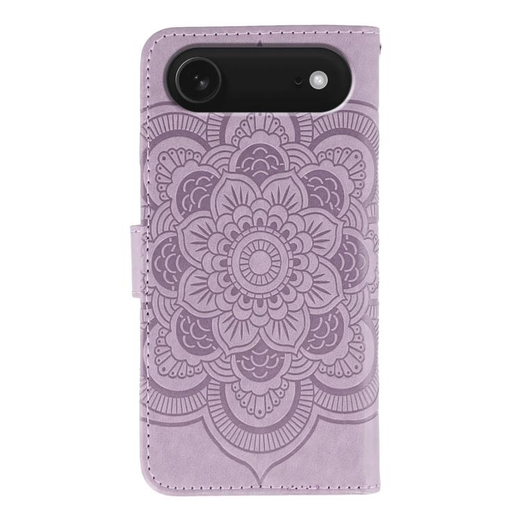 For iPhone Air Sun Mandala Embossing Leather Phone Case(Purple) - iPhone Air Cases by buy2fix | Online Shopping UK | buy2fix