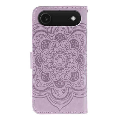 For iPhone Air Sun Mandala Embossing Leather Phone Case(Purple) - iPhone Air Cases by buy2fix | Online Shopping UK | buy2fix