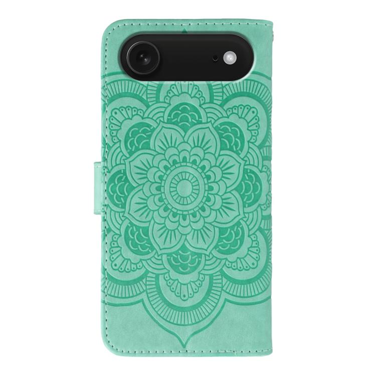 For iPhone Air Sun Mandala Embossing Leather Phone Case(Green) - iPhone Air Cases by buy2fix | Online Shopping UK | buy2fix