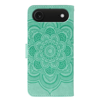 For iPhone Air Sun Mandala Embossing Leather Phone Case(Green) - iPhone Air Cases by buy2fix | Online Shopping UK | buy2fix