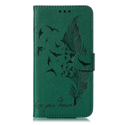For iPhone Air Feather Pattern Litchi Texture Leather Phone Case(Green) - iPhone Air Cases by buy2fix | Online Shopping UK | buy2fix