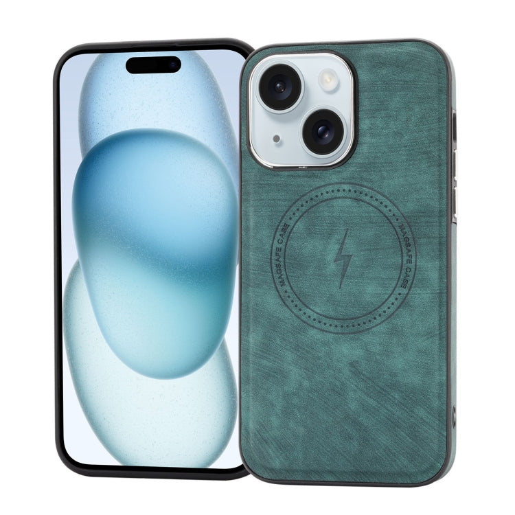 For iPhone 15 Side PU Hybrid TPU Magsafe Phone Case(Green) by buy2fix