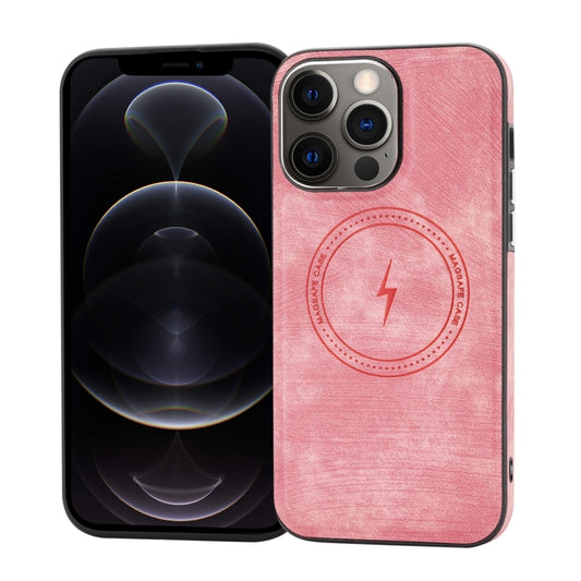 For iPhone 12 Pro Max Side PU Hybrid TPU Magsafe Phone Case(Pink) by buy2fix
