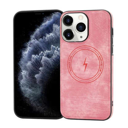 For iPhone 11 Pro Max Side PU Hybrid TPU Magsafe Phone Case(Pink) by buy2fix