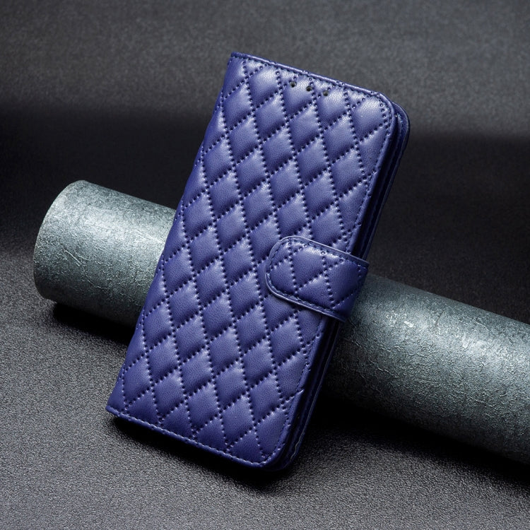 For Motorola Moto G14 4G Diamond Lattice Wallet Flip Leather Phone Case(Blue) - Motorola Cases by buy2fix | Online Shopping UK | buy2fix