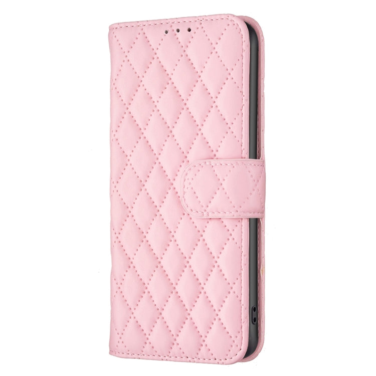 For Motorola Edge 50 Pro 5G Diamond Lattice Wallet Flip Leather Phone Case(Pink) - Motorola Cases by buy2fix | Online Shopping UK | buy2fix