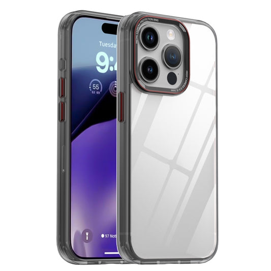 For iPhone 15 Pro iPAKY MG Series Transparent PC+TPU Phone Case(Transparent Black) - iPhone 15 Pro Cases by iPAKY | Online Shopping UK | buy2fix