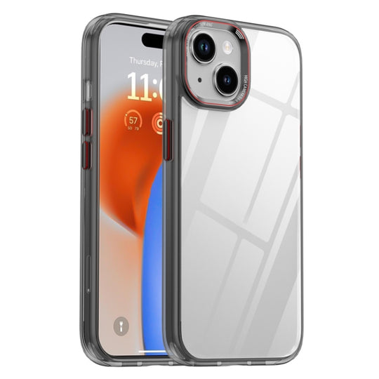 For iPhone 15 iPAKY MG Series Transparent PC+TPU Phone Case(Transparent Black)