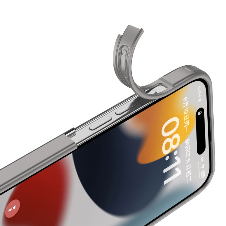 For iPhone 15 Pro Armor Frosted Phone Case(Grey) by buy2fix