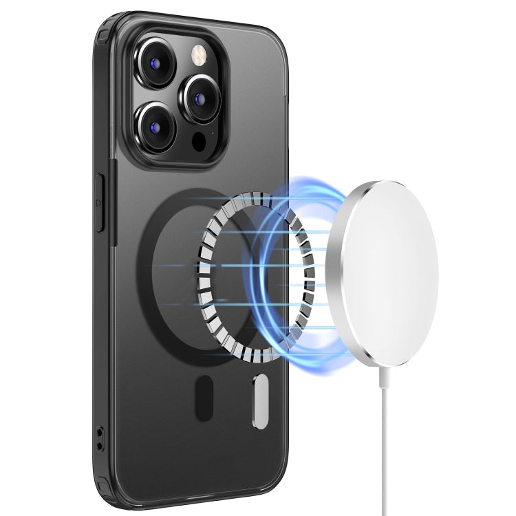 For iPhone 15 Pro Armor MagSafe Magnetic Phone Case(Black) by buy2fix