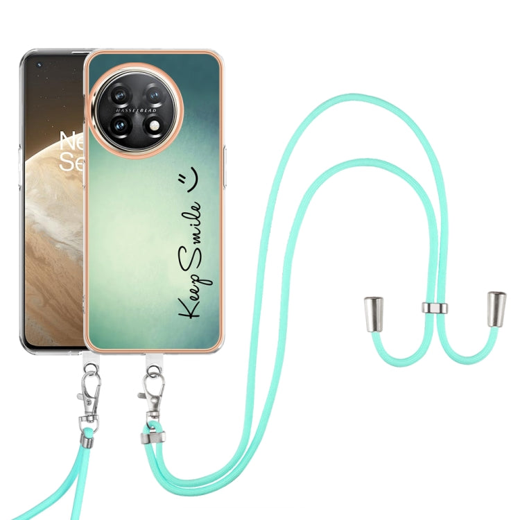 For OnePlus 11 Electroplating Dual-side IMD Phone Case with Lanyard(Smile) by buy2fix