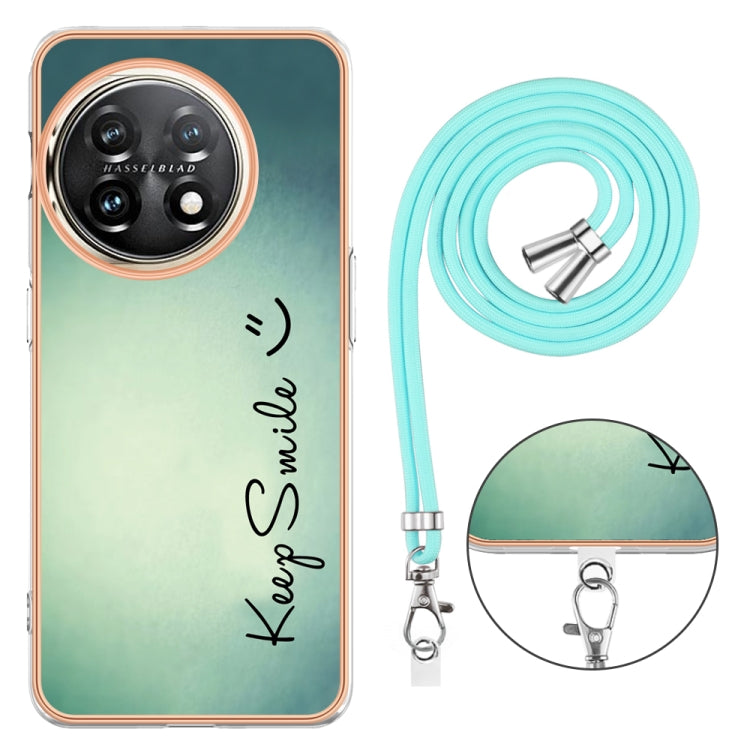 For OnePlus 11 Electroplating Dual-side IMD Phone Case with Lanyard(Smile) by buy2fix