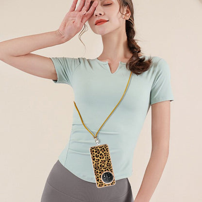 For OnePlus 11 Electroplating Dual-side IMD Phone Case with Lanyard(Leopard Print) by buy2fix