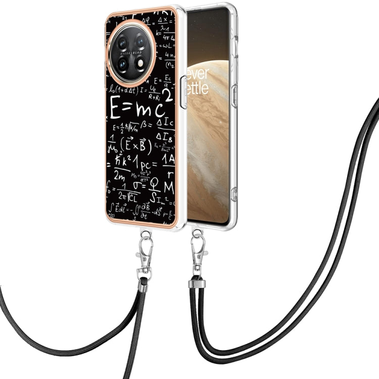 For OnePlus 11 Electroplating Dual-side IMD Phone Case with Lanyard(Equation) by buy2fix