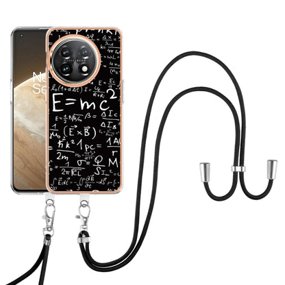 For OnePlus 11 Electroplating Dual-side IMD Phone Case with Lanyard(Equation) by buy2fix