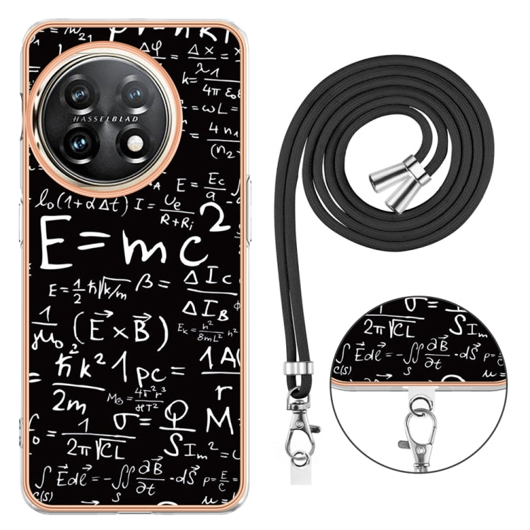 For OnePlus 11 Electroplating Dual-side IMD Phone Case with Lanyard(Equation) by buy2fix