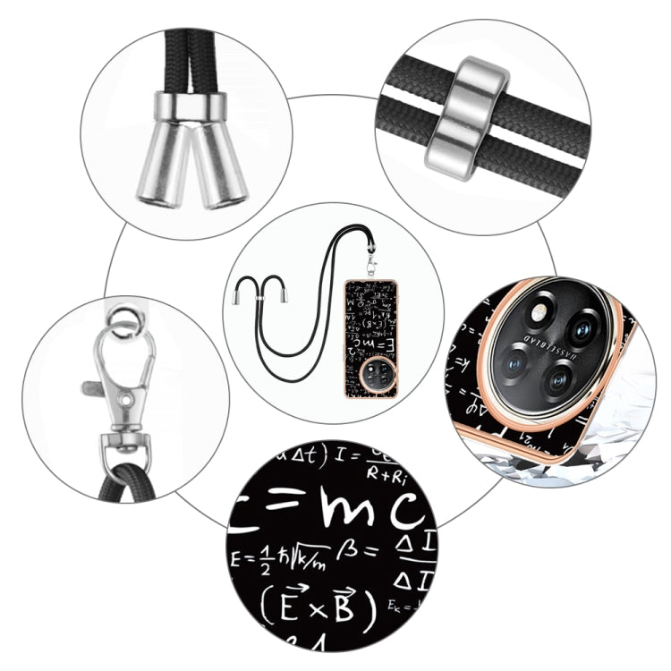 For OnePlus 11 Electroplating Dual-side IMD Phone Case with Lanyard(Equation) by buy2fix