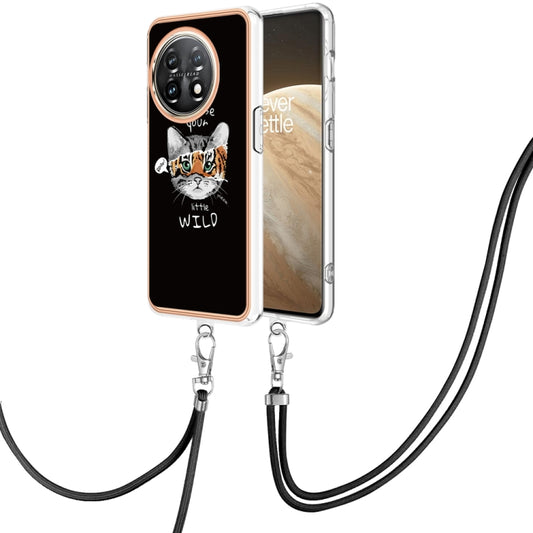 For OnePlus 11 Electroplating Dual-side IMD Phone Case with Lanyard(Natural Growth) by buy2fix