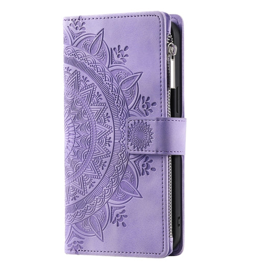 For Samsung Galaxy A71 5G Multi-Card Totem Zipper Leather Phone Case(Purple) by buy2fix