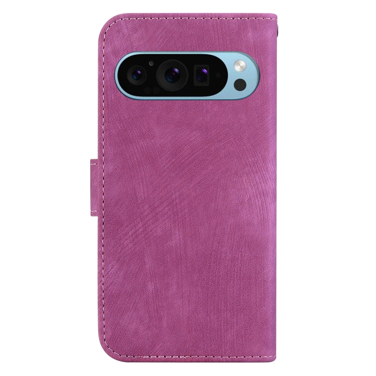 For Google Pixel 9 Pro Little Tiger Embossed Leather Phone Case(Rose Red) - Google Cases by buy2fix | Online Shopping UK | buy2fix