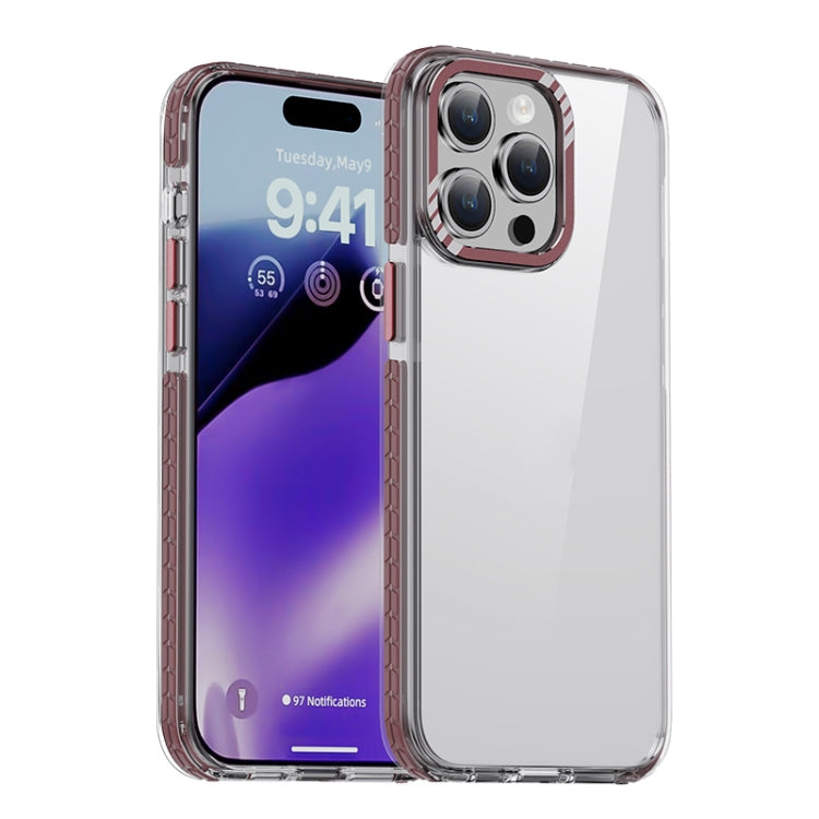 For iPhone 15 Pro Max iPAKY MT Series Transparent PC+TPU Phone Case(Dark Red) - iPhone 15 Pro Max Cases by iPAKY | Online Shopping UK | buy2fix