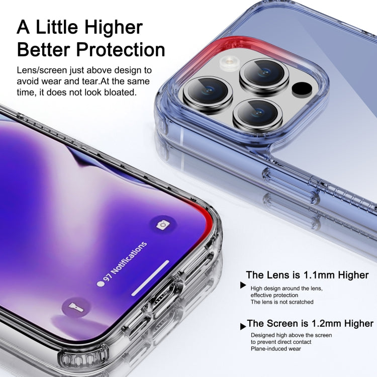 For iPhone 15 iPAKY YG Series Transparent PC+TPU Phone Case(Transparent Purple) - iPhone 15 Cases by iPAKY | Online Shopping UK | buy2fix