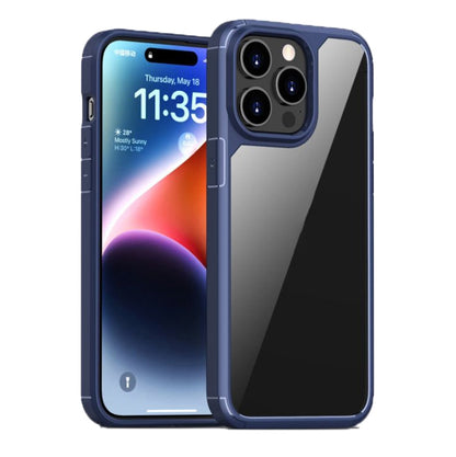 For iPhone 15 Pro iPAKY YJ Series Transparent PC+TPU Phone Case(Blue) - iPhone 15 Pro Cases by iPAKY | Online Shopping UK | buy2fix