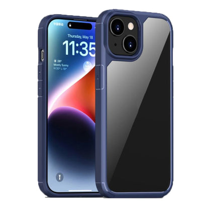 For iPhone 15 Plus iPAKY YJ Series Transparent PC+TPU Phone Case(Blue) - iPhone 15 Plus Cases by iPAKY | Online Shopping UK | buy2fix