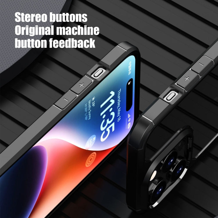 For iPhone 15 Plus iPAKY YJ Series Transparent PC+TPU Phone Case(Blue) - iPhone 15 Plus Cases by iPAKY | Online Shopping UK | buy2fix