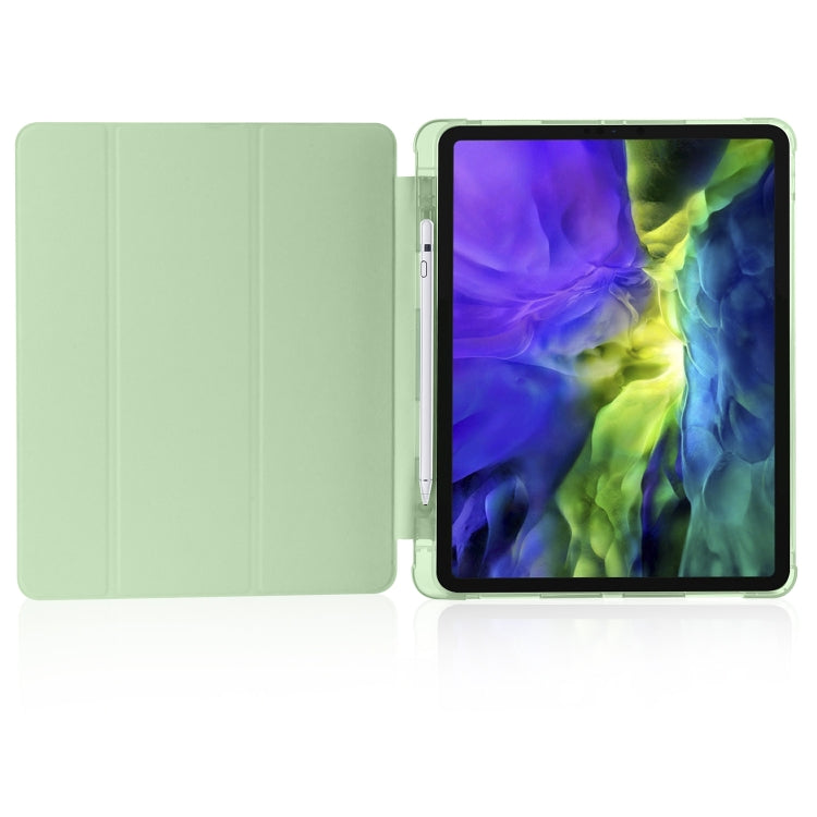 For iPad Air 13 2024 / iPad Pro 12.9 (2020) / iPad Pro 12.9(2018) 3-folding Horizontal Flip PU Leather + Shockproof TPU Tablet Case with Holder & Pen Slot(Matcha Green) - iPad Pro 12.9 (2020) Cases by buy2fix | Online Shopping UK | buy2fix