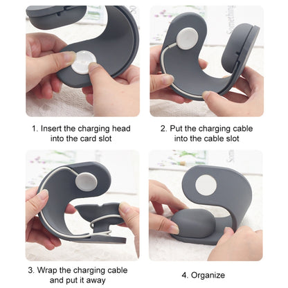 For Apple Watch Series Smart Watch U-shaped Silicone Charging Holder(Grey) - Charger / Holder by buy2fix | Online Shopping UK | buy2fix