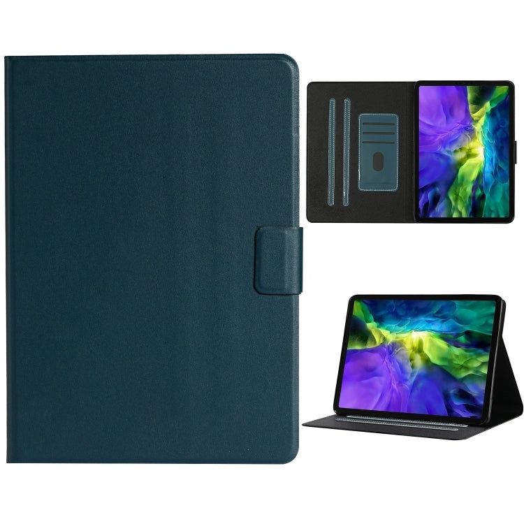 For iPad Pro 11 (2020) Solid Color Horizontal Flip Leather Tablet Case with Card Slots & Holder & Sleep / Wake-up Function(Dark Green) - iPad Pro 11 (2020) Cases by buy2fix | Online Shopping UK | buy2fix