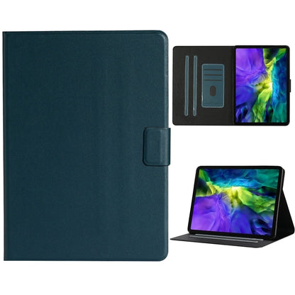 For iPad Pro 11 (2020) Solid Color Horizontal Flip Leather Tablet Case with Card Slots & Holder & Sleep / Wake-up Function(Dark Green) - iPad Pro 11 (2020) Cases by buy2fix | Online Shopping UK | buy2fix