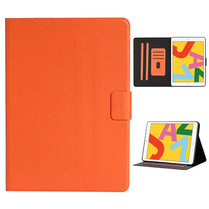 For iPad 10.2 Solid Color Horizontal Flip Leather Case with Card Slots & Holder & Sleep / Wake-up Function(Orange) - iPad 10.2 Cases by buy2fix | Online Shopping UK | buy2fix