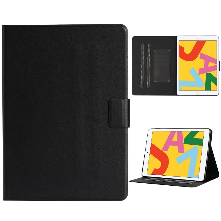 For iPad 10.2 Solid Color Horizontal Flip Leather Case with Card Slots & Holder & Sleep / Wake-up Function(Black) - iPad 10.2 Cases by buy2fix | Online Shopping UK | buy2fix