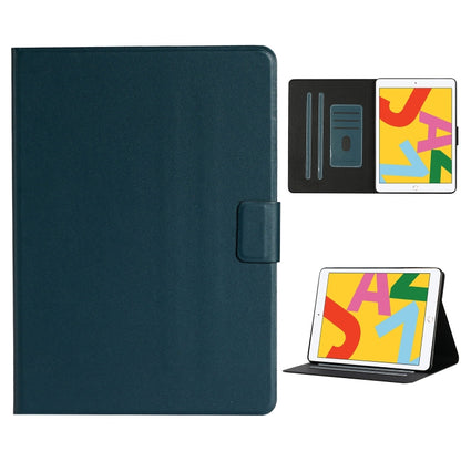 For iPad 10.2 Solid Color Horizontal Flip Leather Case with Card Slots & Holder & Sleep / Wake-up Function(Dark Green) - iPad 10.2 Cases by buy2fix | Online Shopping UK | buy2fix