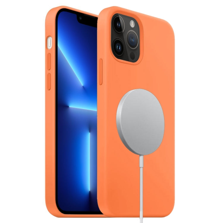 For iPhone 13 Pro Liquid Silicone Full Coverage MagSafe Phone Case(Orange) by buy2fix