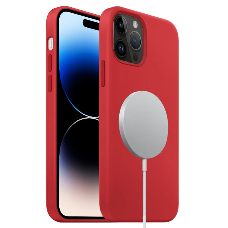 For iPhone 14 Pro Liquid Silicone Full Coverage MagSafe Phone Case(Red) by buy2fix