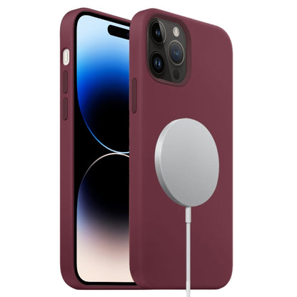 For iPhone 14 Pro Liquid Silicone Full Coverage MagSafe Phone Case(Wine Red) by buy2fix