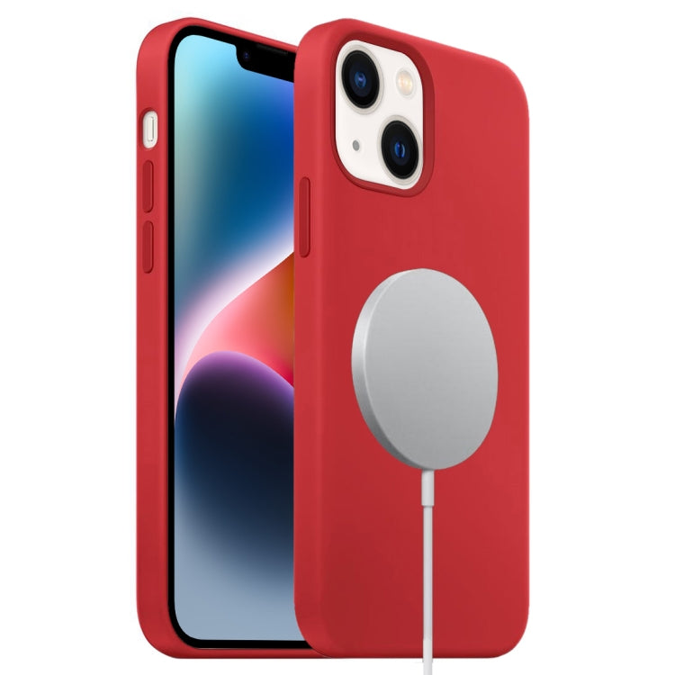 For iPhone 15 Liquid Silicone Full Coverage MagSafe Phone Case(Red) by buy2fix