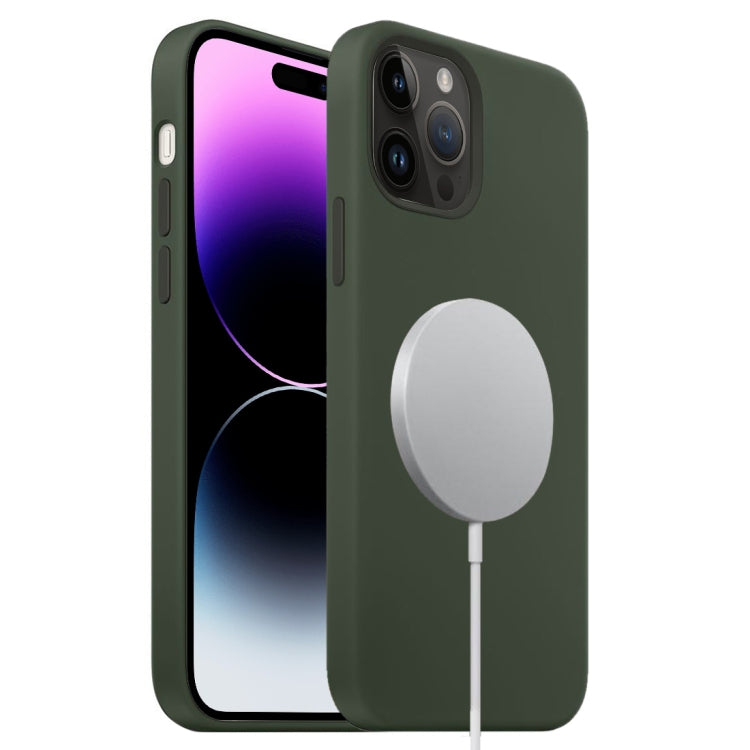 For iPhone 15 Pro MagSafe Liquid Silicone Full Coverage Phone Case(Deep Green) - iPhone 15 Pro Cases by buy2fix | Online Shopping UK | buy2fix