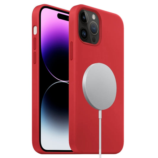 For iPhone 15 Pro Liquid Silicone Full Coverage MagSafe Phone Case(Red) by buy2fix