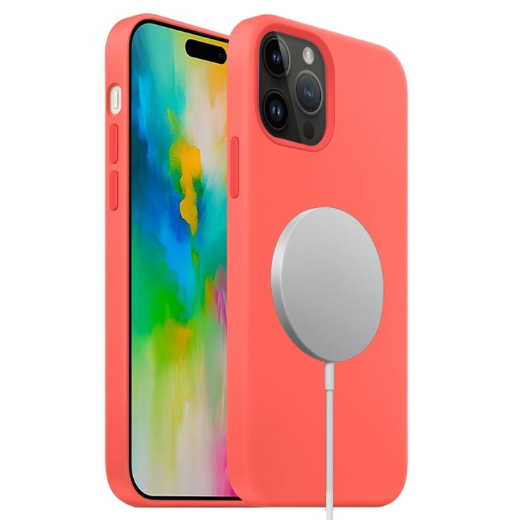 For iPhone 16 Pro Liquid Silicone Full Coverage MagSafe Phone Case(Pink Orange) - More iPhone Cases by buy2fix | Online Shopping UK | buy2fix